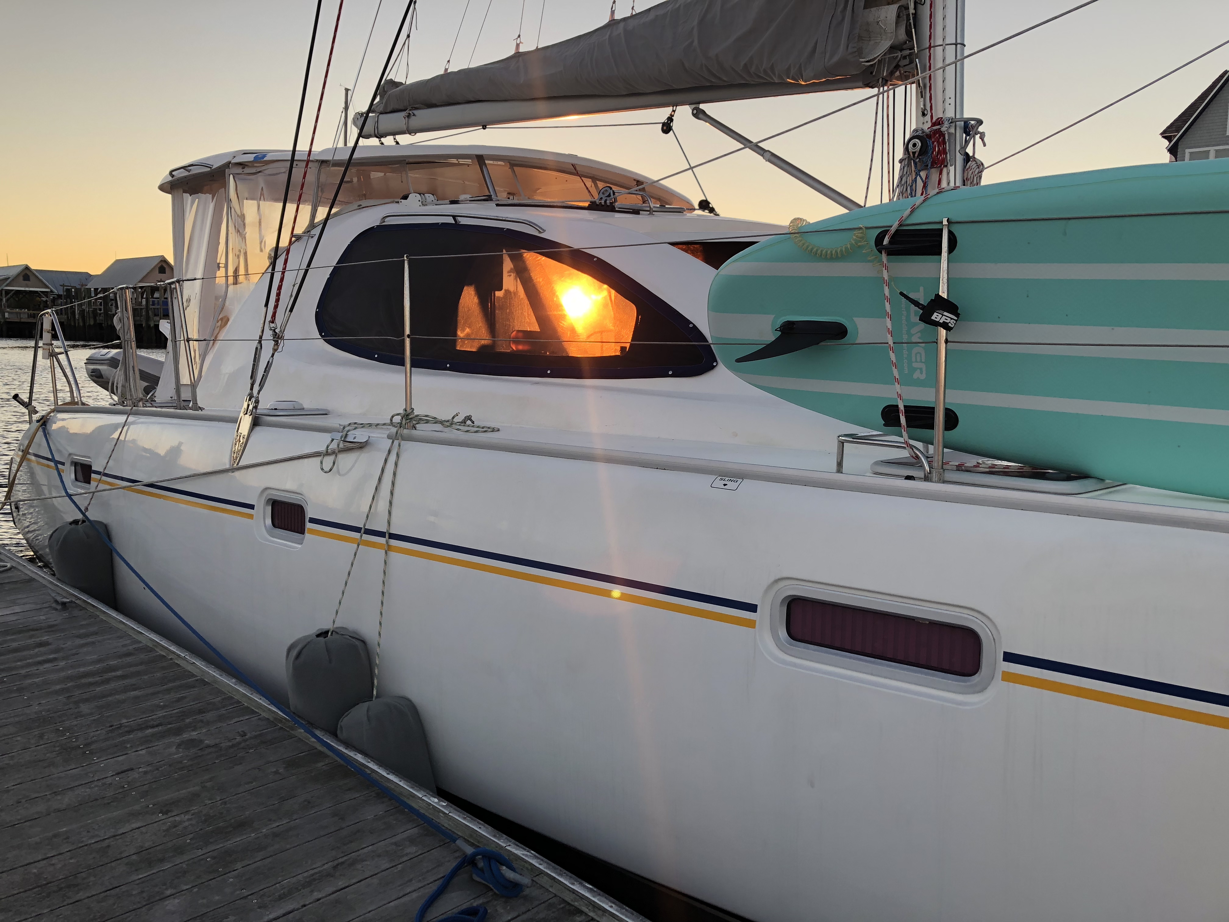 Tied up safely at Baldhead Island